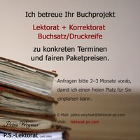 Petra Weymar, freie Lektorin, P.S.-Lektorat, Buchprojekte, Paketpreise, Lektorat, Buchsatz, Cover